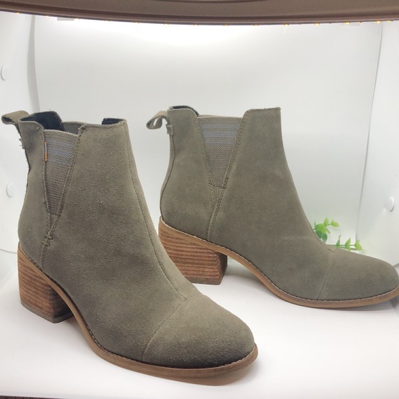 Toms Shoes - TOMS Women's Everly Chelsea Olive Green Fashion Boot Booties-Size 8.5